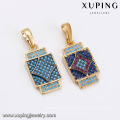 33113 Xuping fashionable square shaped pendant elegant 2 gram gold jewellery for free sample